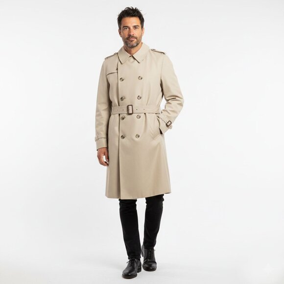 Vintage London Fog Trench Coat Beige Tan Full-Length Jacket Removable Liner 40s - Picture 16 of 16